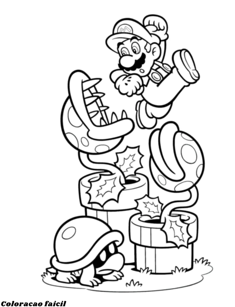 desenho super mario para colorir