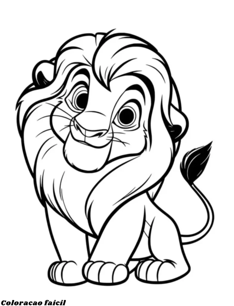 rei leao colorir