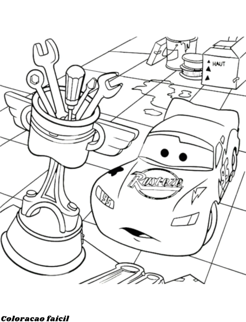 desenhos do relampago mcqueen para colorir e imprimir