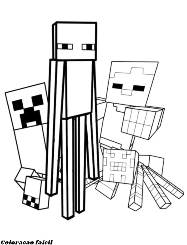 minecraft desenho para colorir
