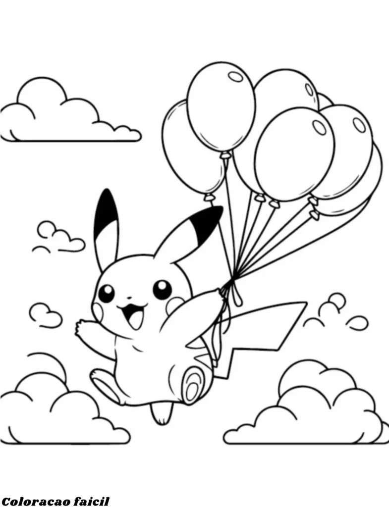imagem do pikachu para colorir
