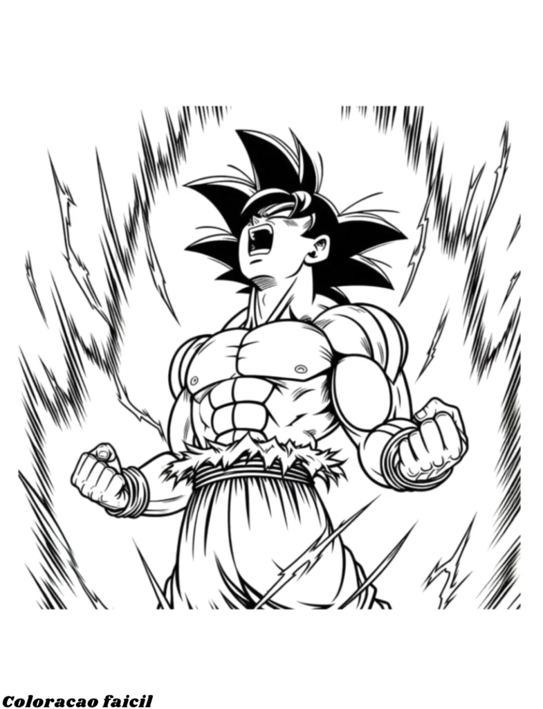 desenho para pintar goku