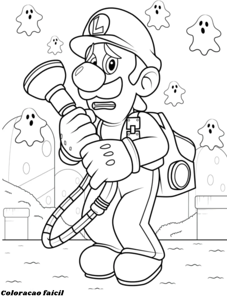 mario e luigi para colorir