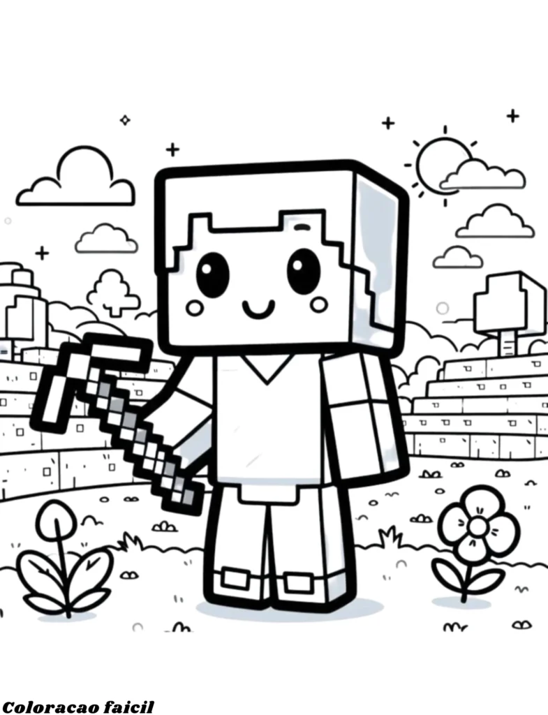 minecraft para colorir e imprimir