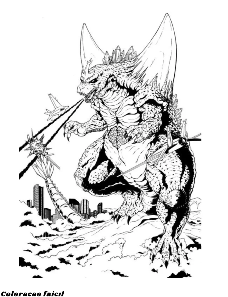 desenhos para colorir godzilla