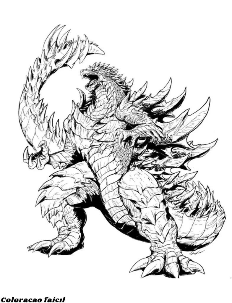desenho de godzilla para colorir