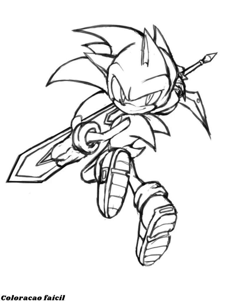 imagem do sonic para colorir
