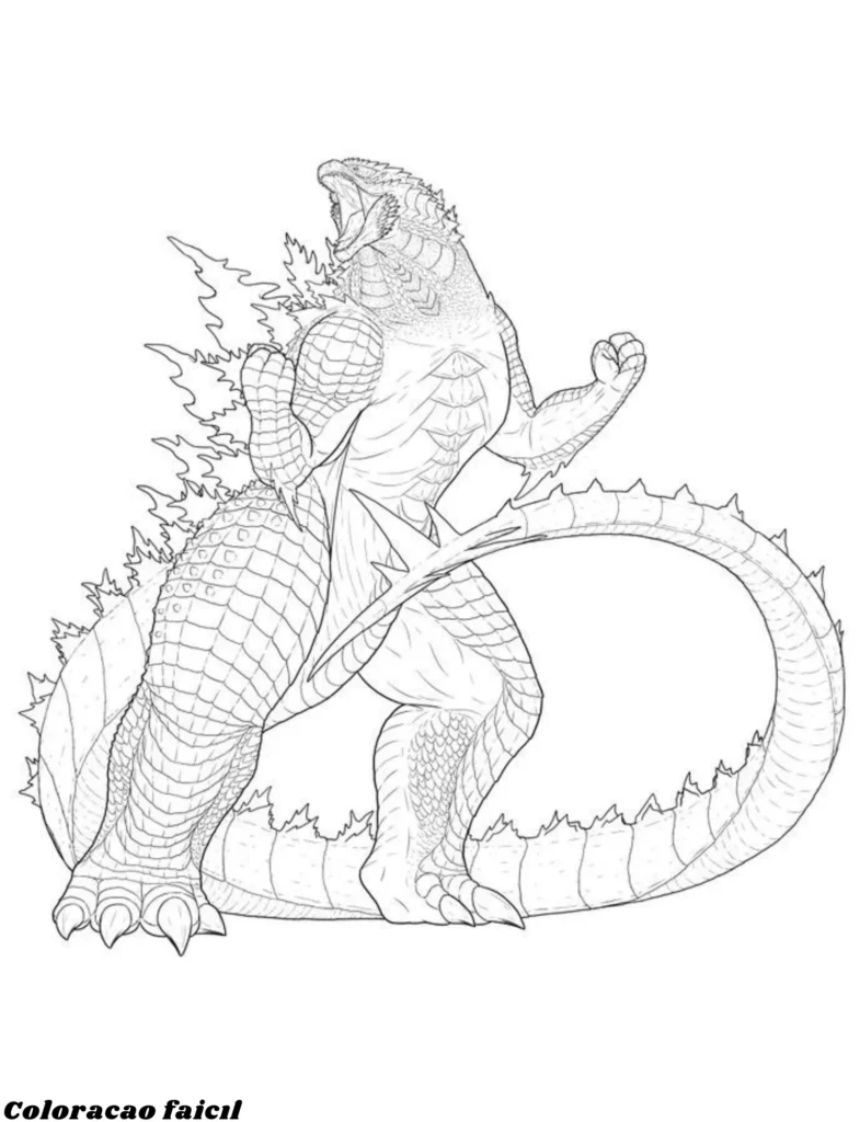 godzilla robo para colorir