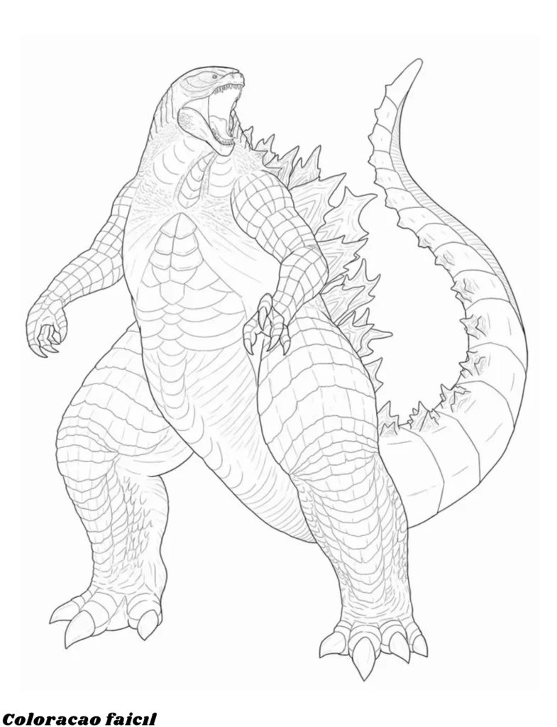 desenho para colorir do godzilla