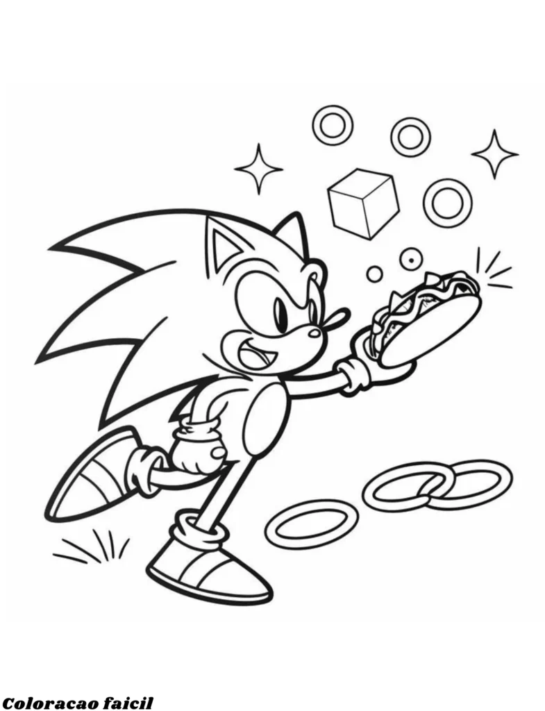 sonic para colorir png