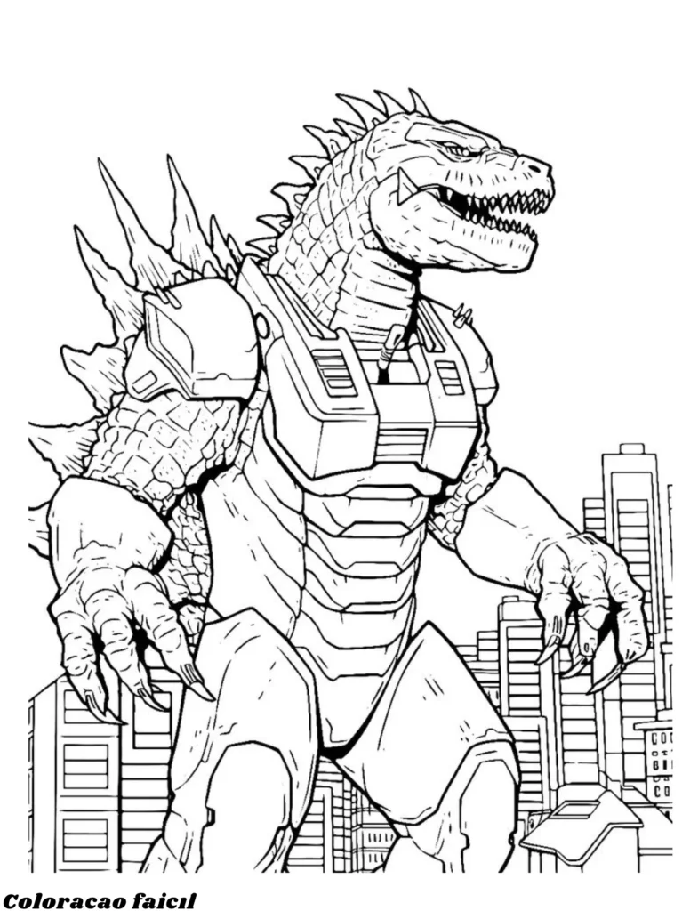 desenho para colorir godzila