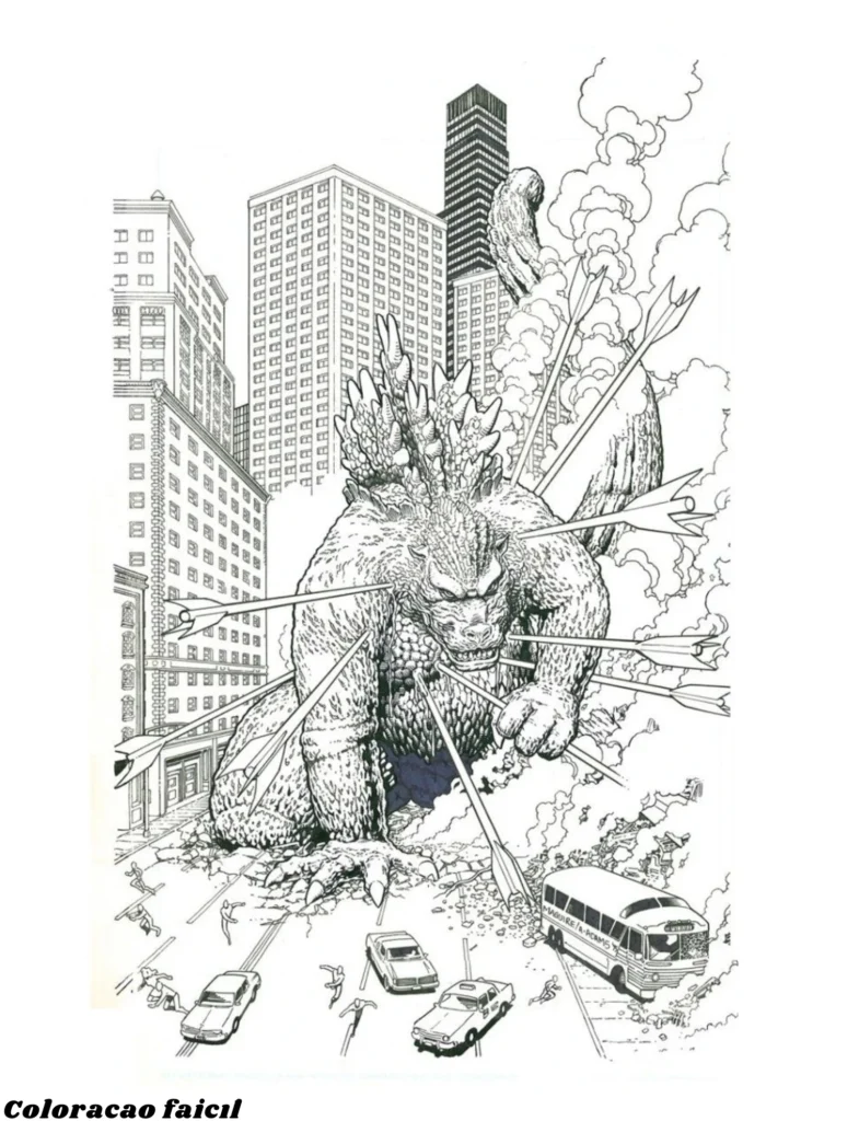 desenhos para colorir do godzilla
