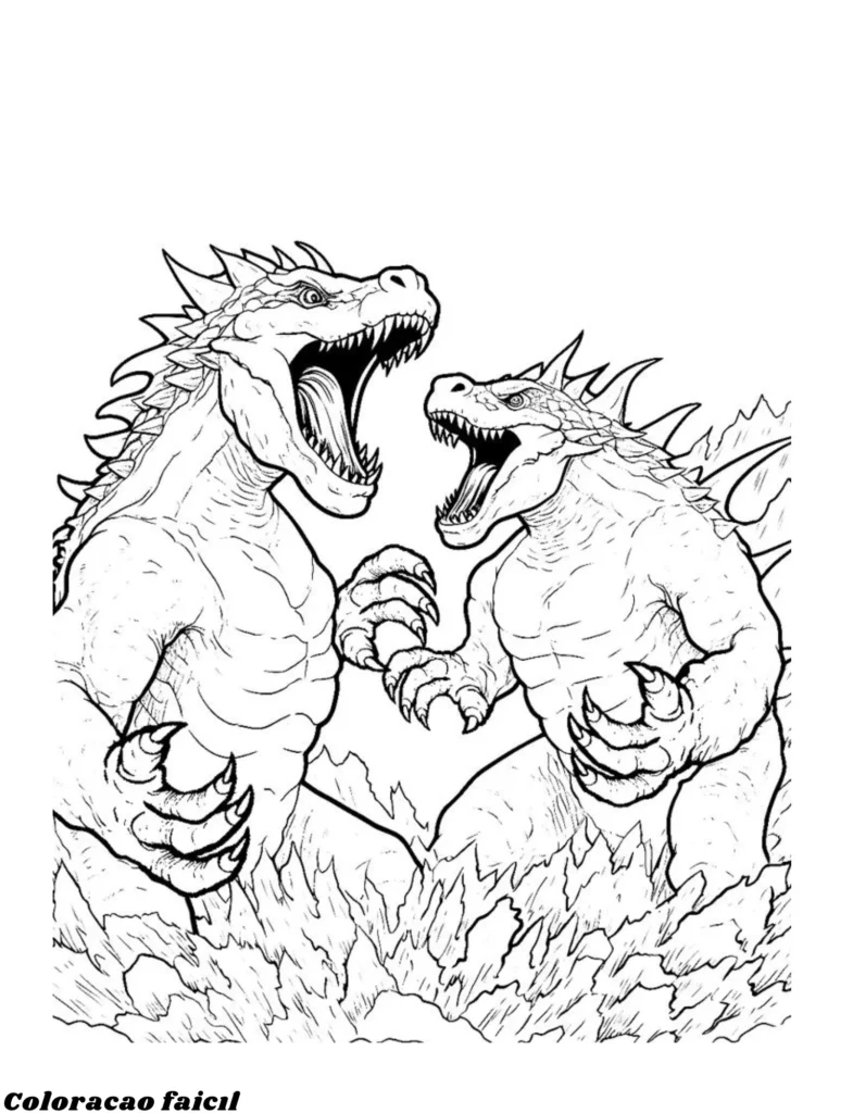 mega godzilla para colorir