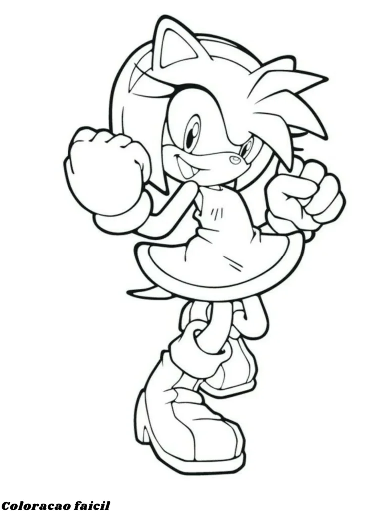 desenho para pintar do sonic