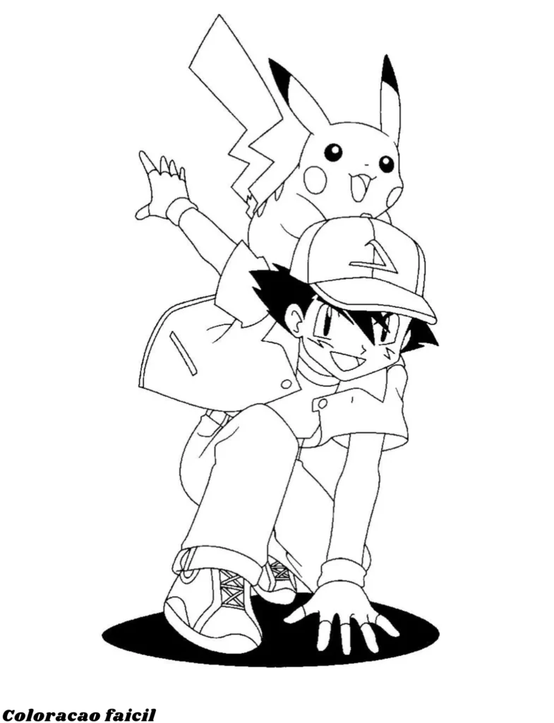 desenho para pintar do pikachu