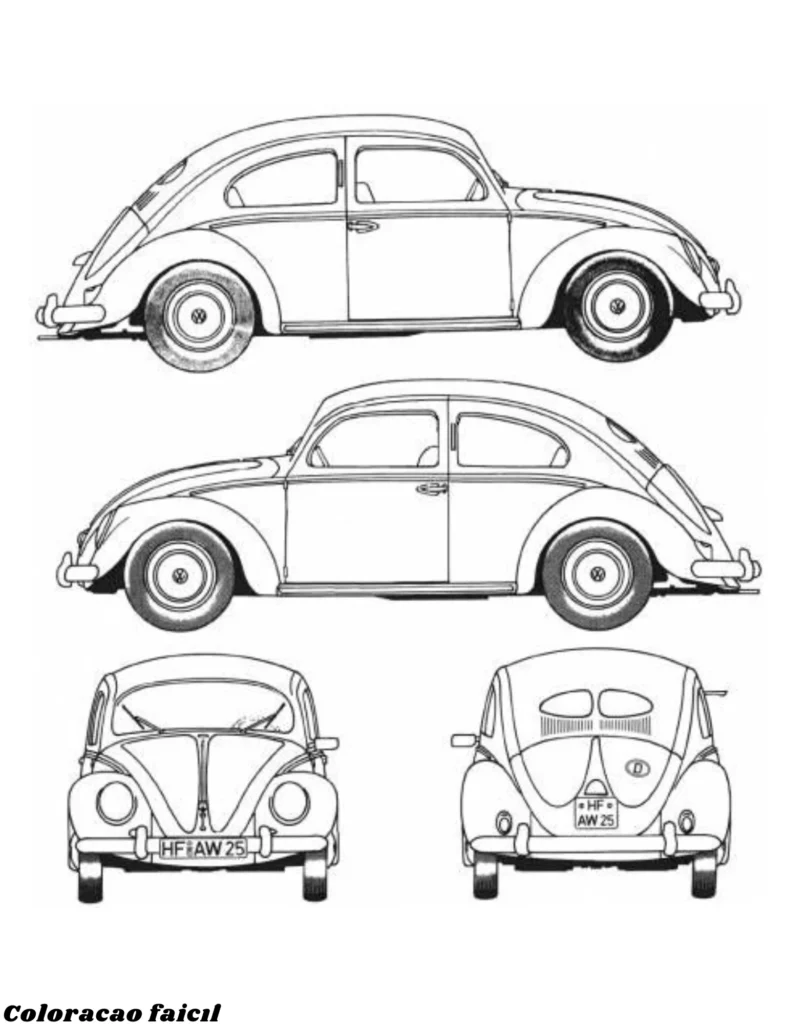 desenhos fusca para colorir