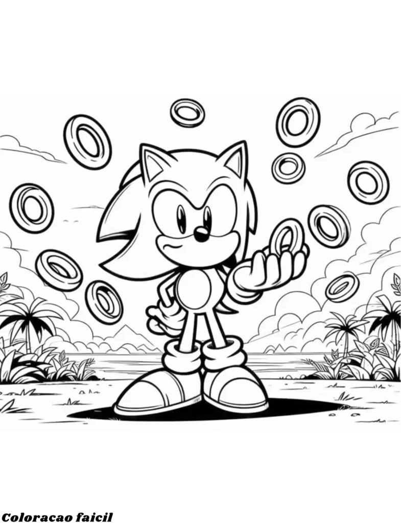 sonic colorir e imprimir