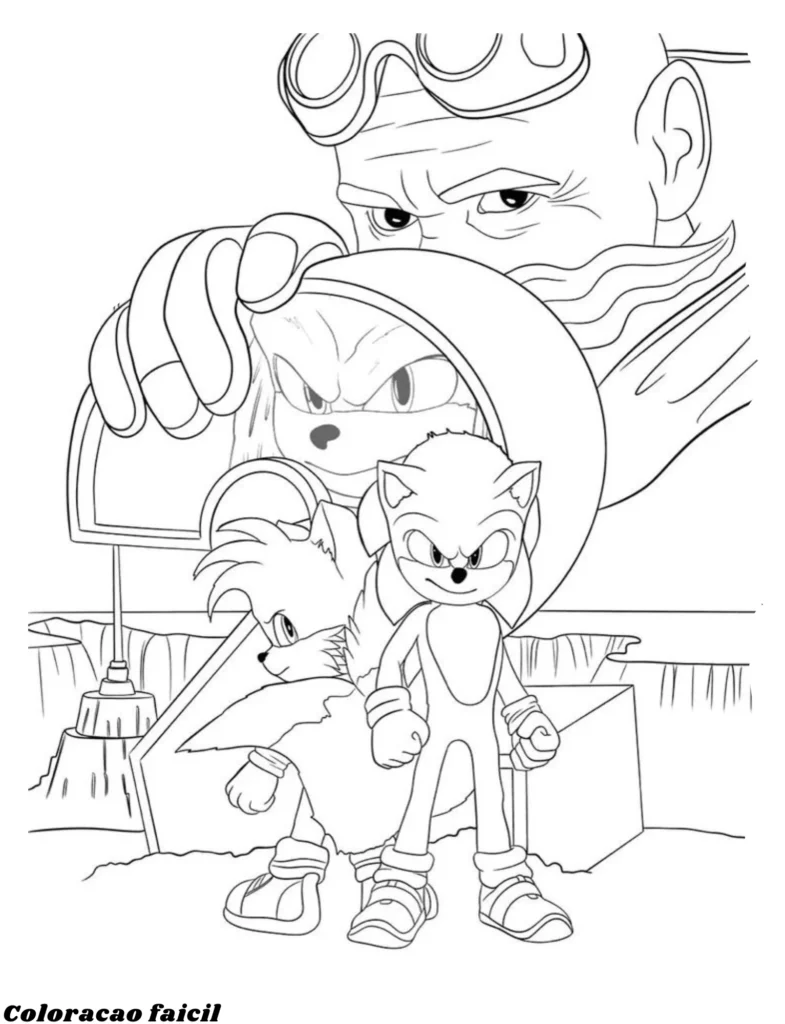 desenho para colorir de sonic