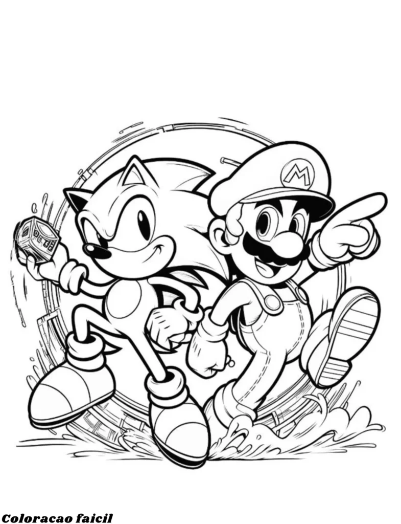 personagens sonic para colorir