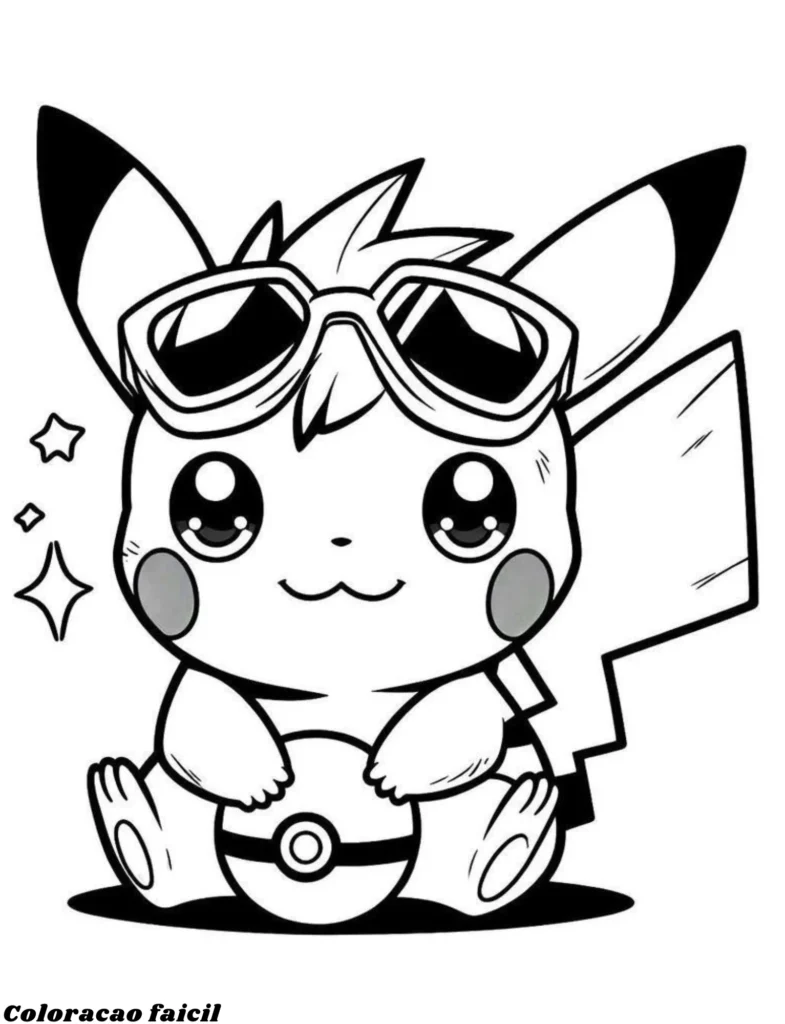 desenho para colorir do pikachu