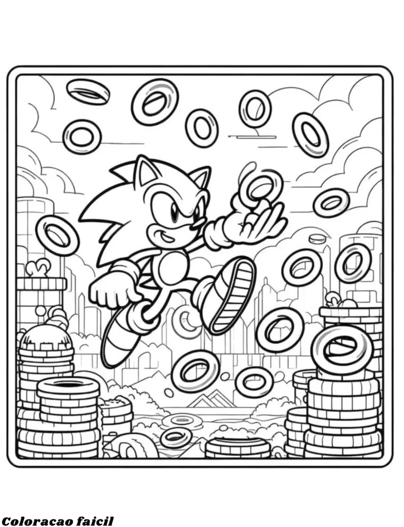 imagem sonic para colorir