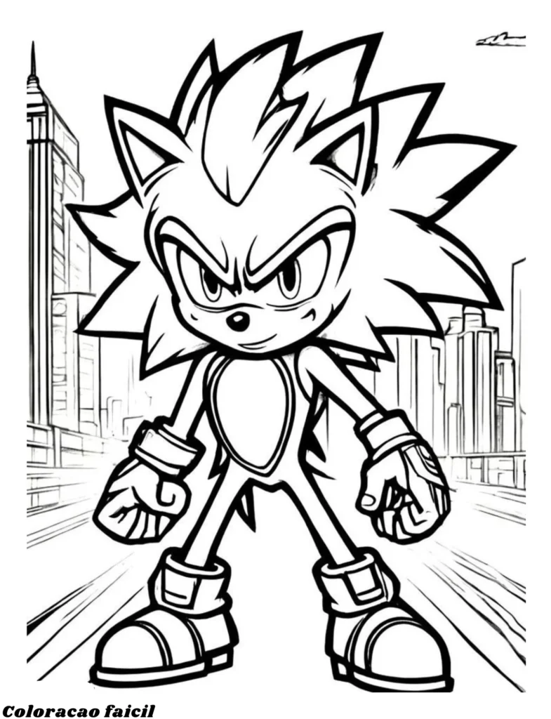 desenho para colorir sonic e sua turma