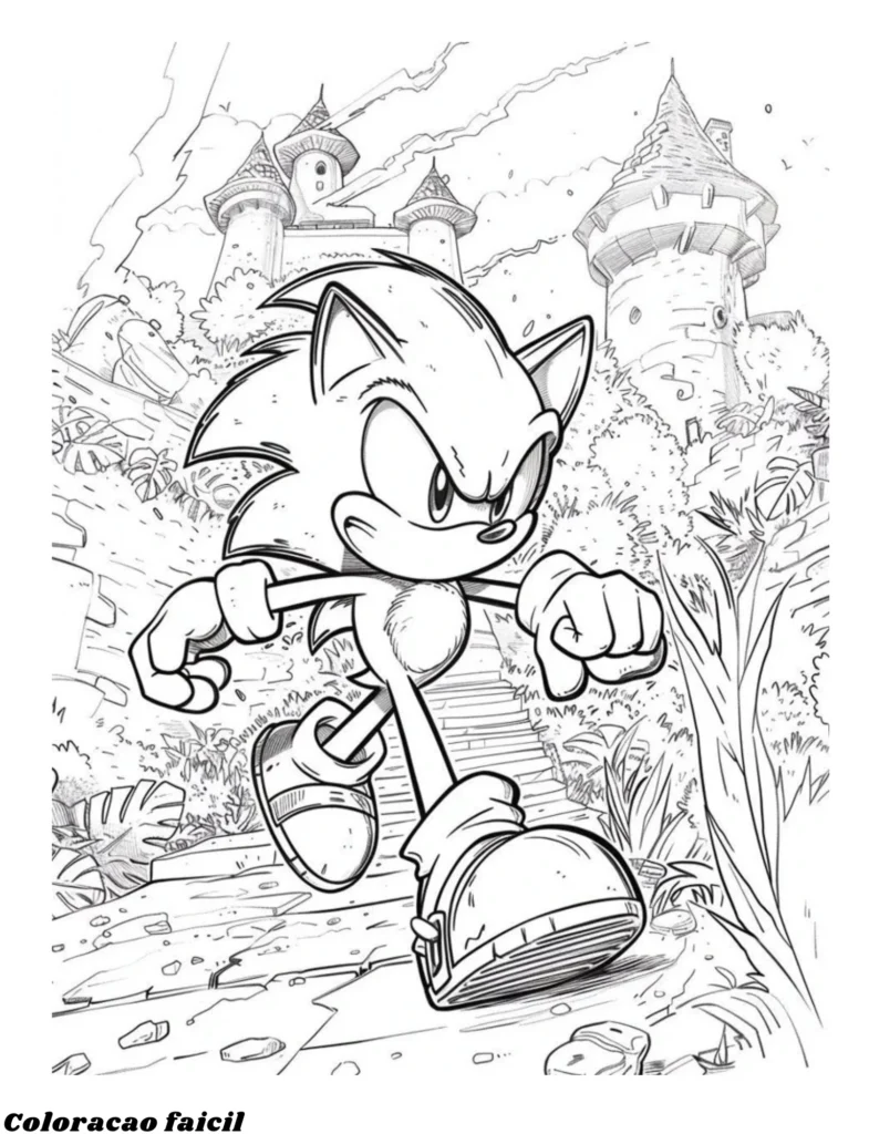 sonic para colorir