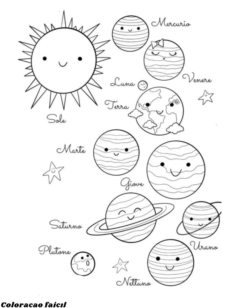 planeta para colorir