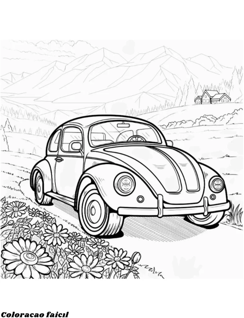 desenhos de fuscas para colorir