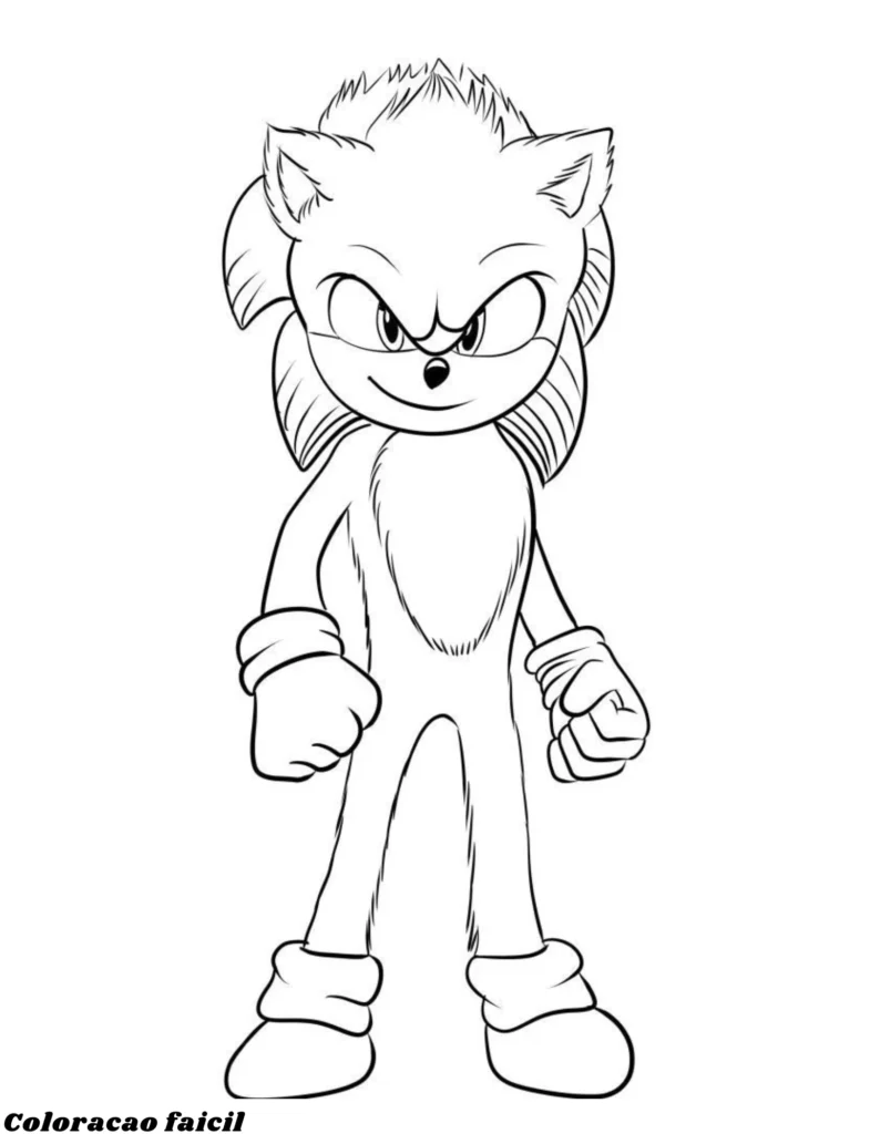 desenho para colorir e imprimir sonic