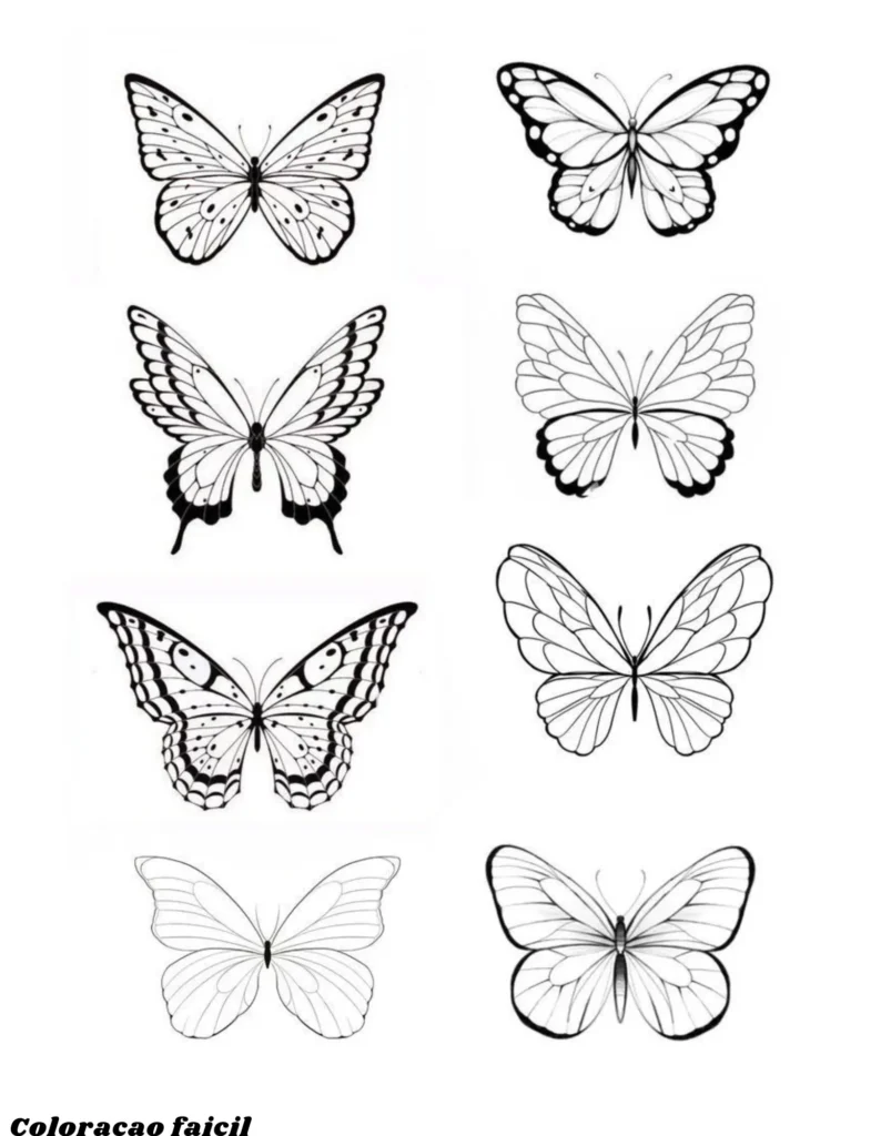 desenhos de borboletas para colorir e imprimir