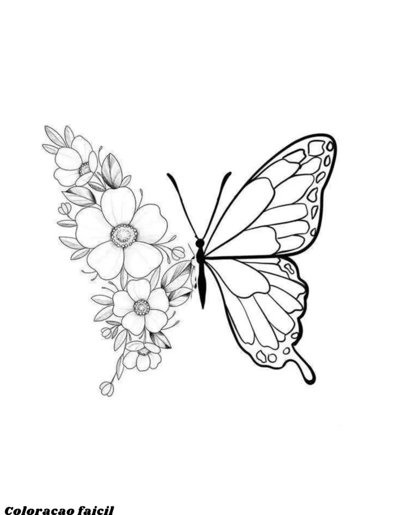 desenho de borboleta colorida para imprimir