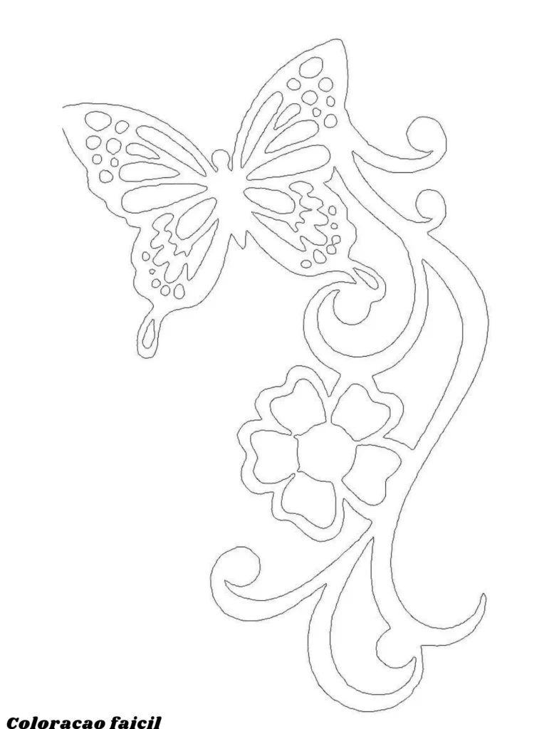 borboleta para colorir simples