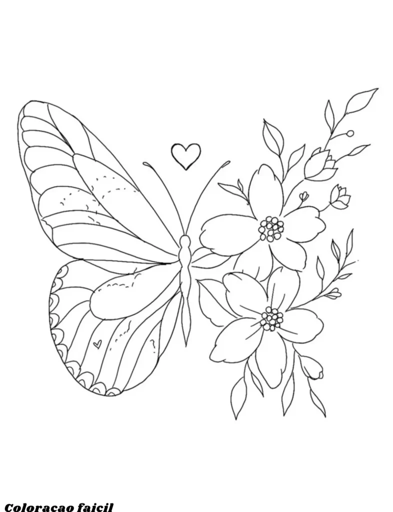desenho de borboleta para colorir e imprimir