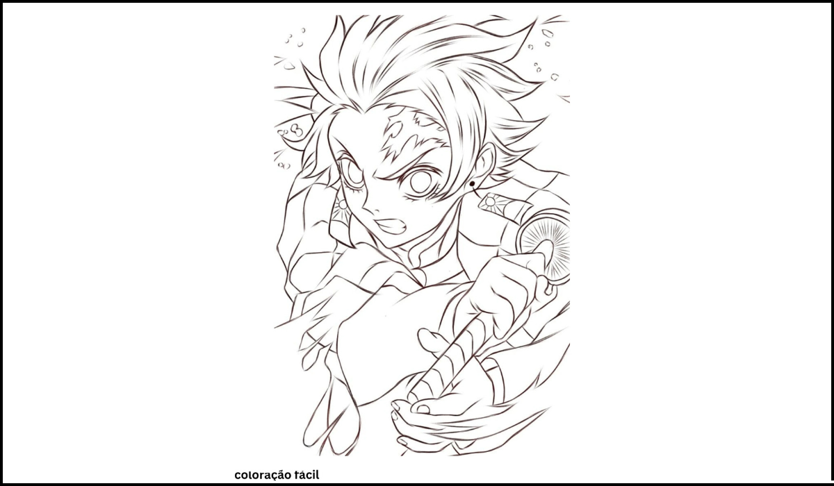 demon slayer para colorir