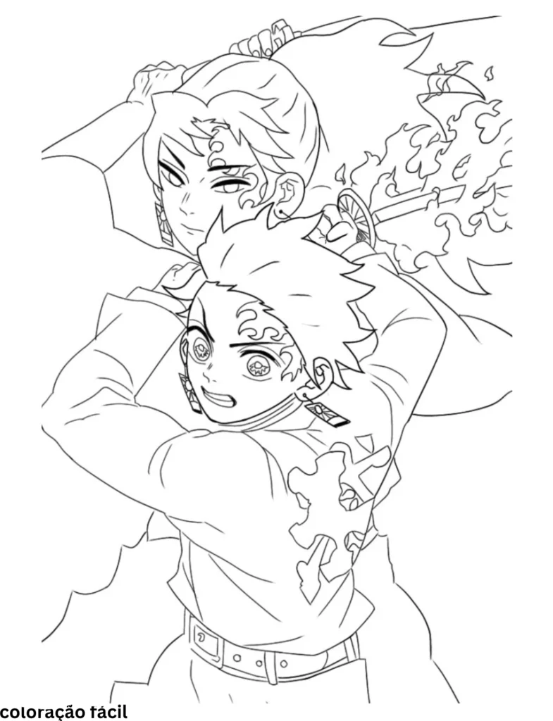 demon slayer desenho para colorir