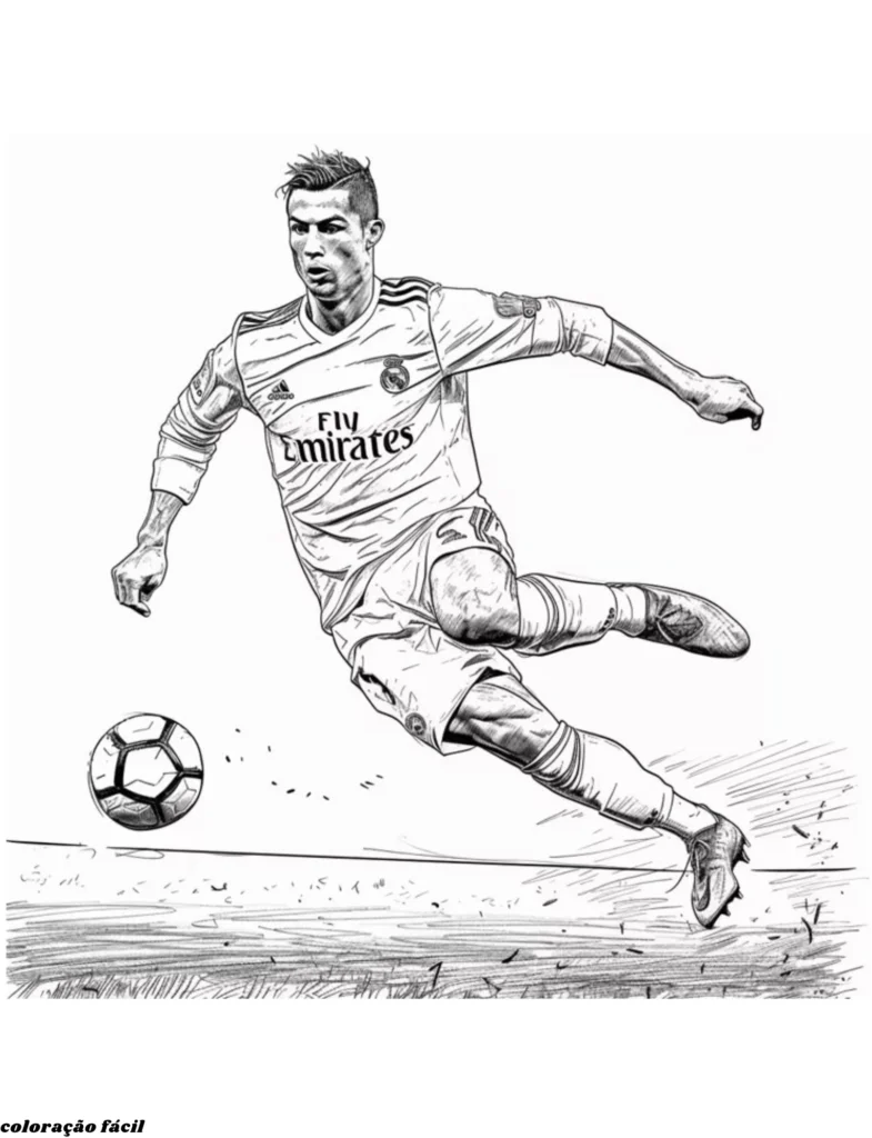 desenho jogador de futebol cr7
