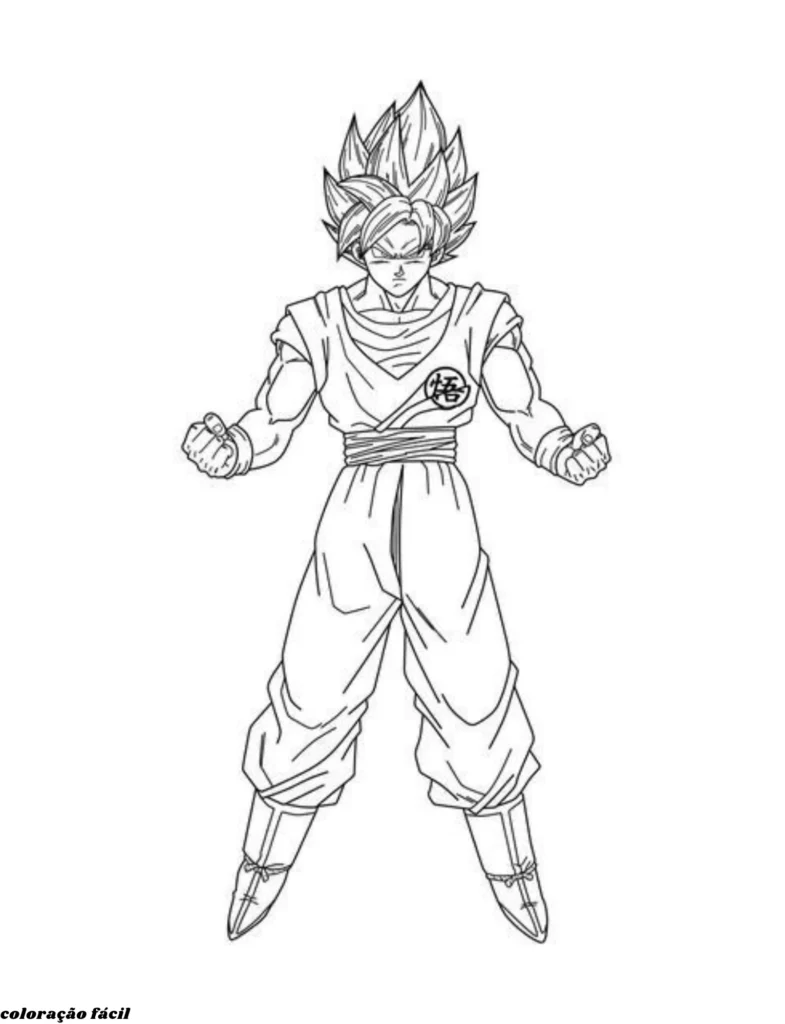 goku para imprimir e colorir