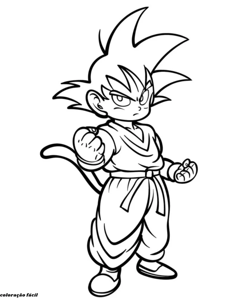 desenho para colorir goku super sayajin