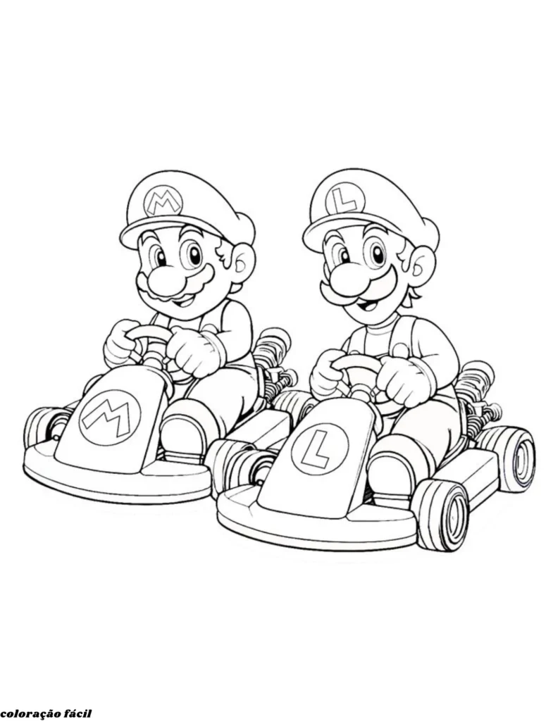 mario bros desenho para colorir
