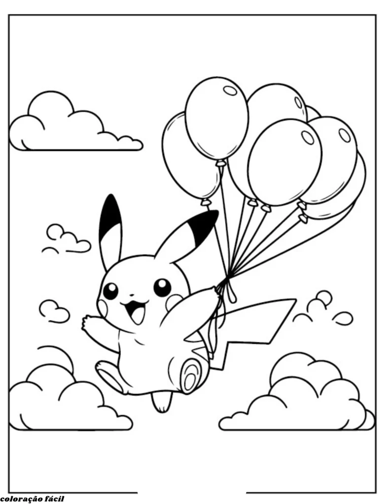 desenho pikachu para colorir e imprimir