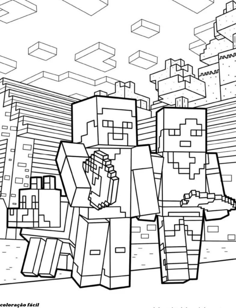 desenhos para colorir manicraft