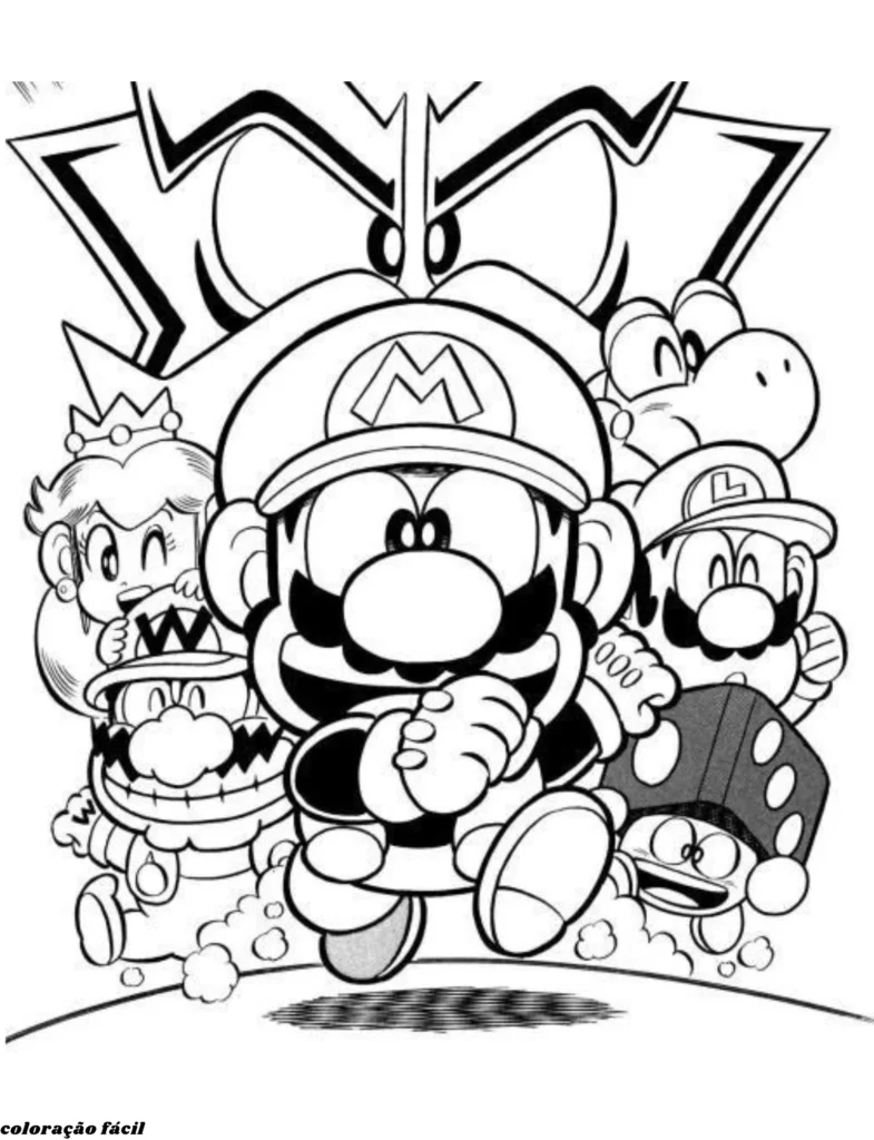 super mario desenho para colorir