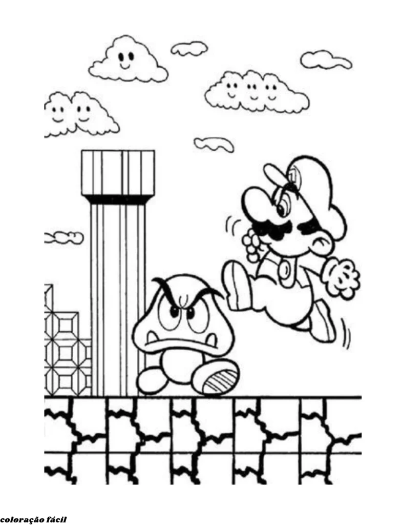 super mario para colorir e imprimir