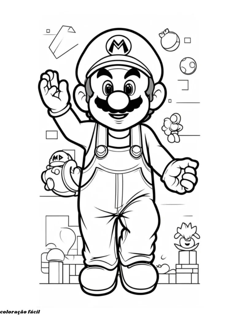 super mario bros para colorir