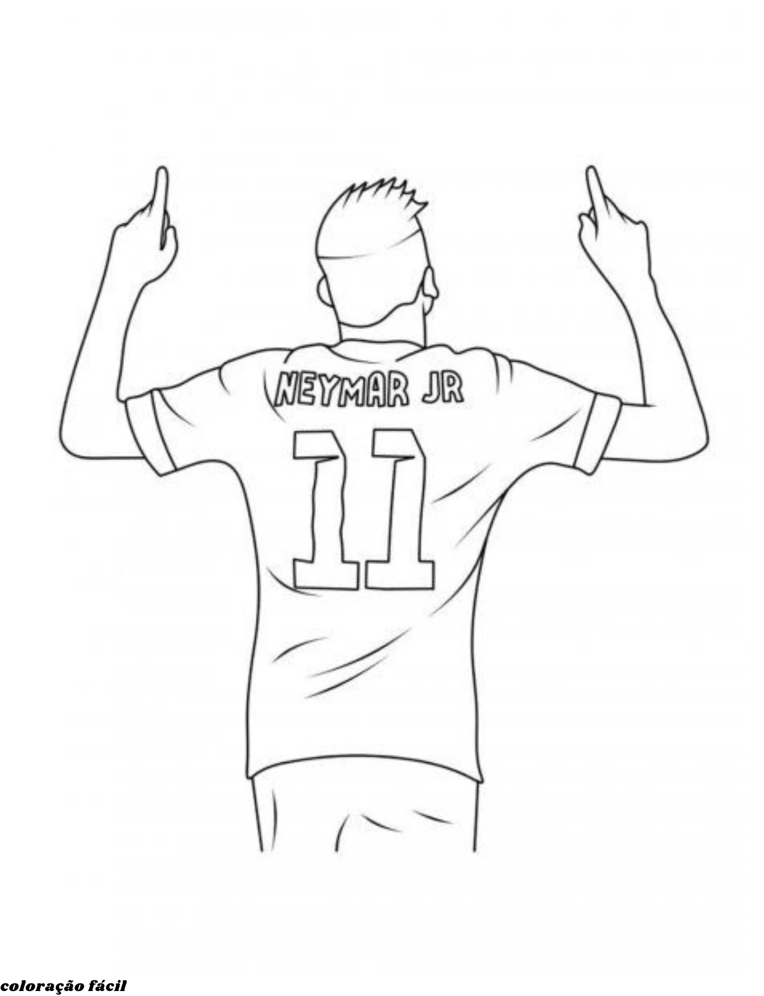 neymar psg para colorir