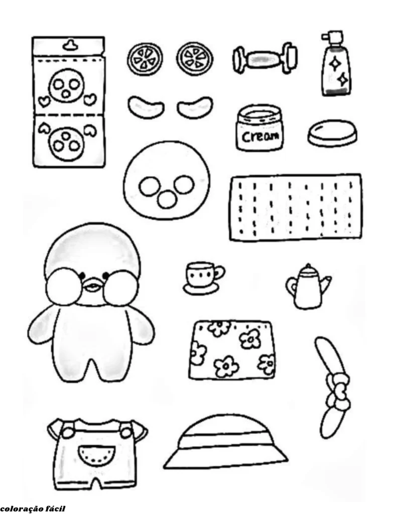 paper duck para colorir com roupa