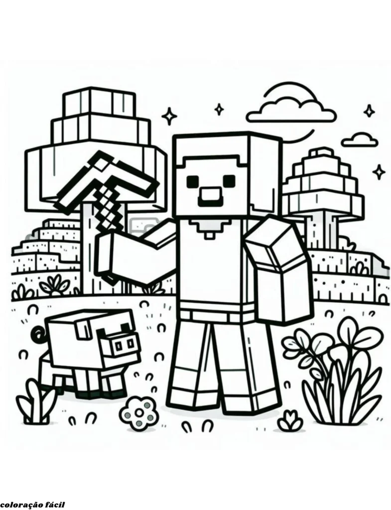 desenhos para colorir manicraft