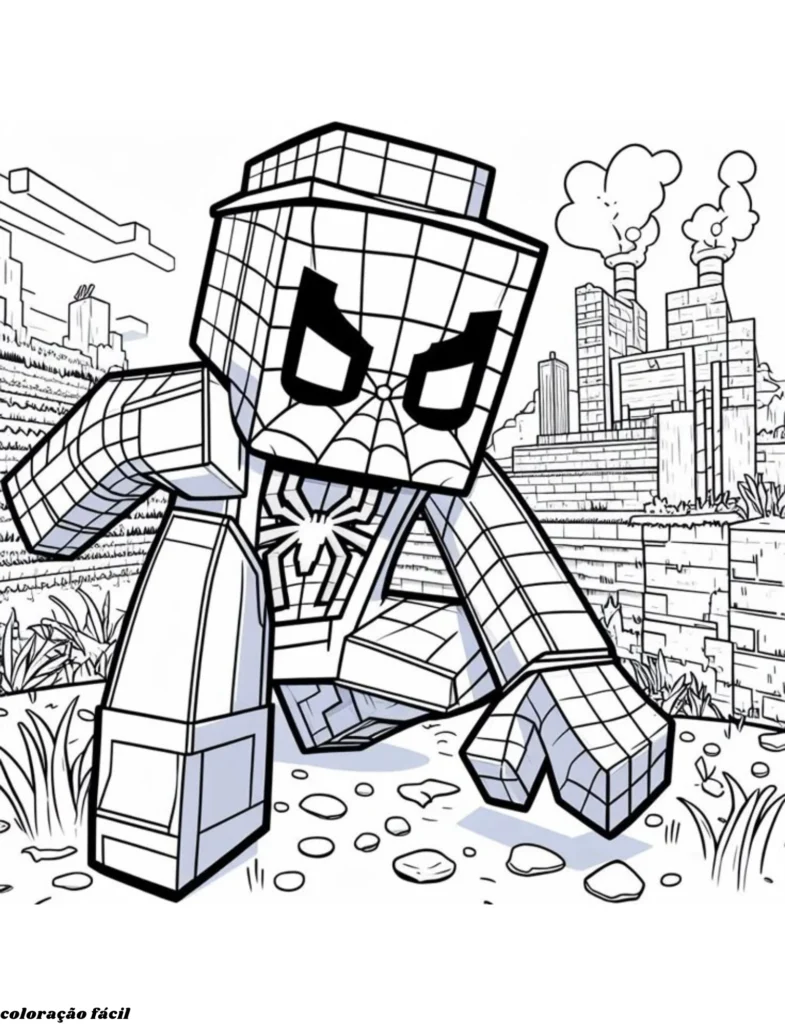 desenho para pintar do minecraft