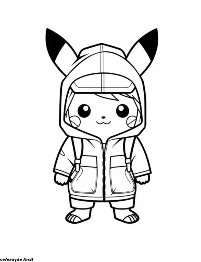 desenho pikachu para colorir e imprimir